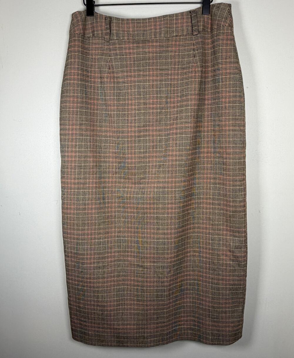 VTG 90s First Issue by Liz Claiborne Glen Plaid Long Pencil Skirt Sz 10